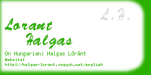 lorant halgas business card